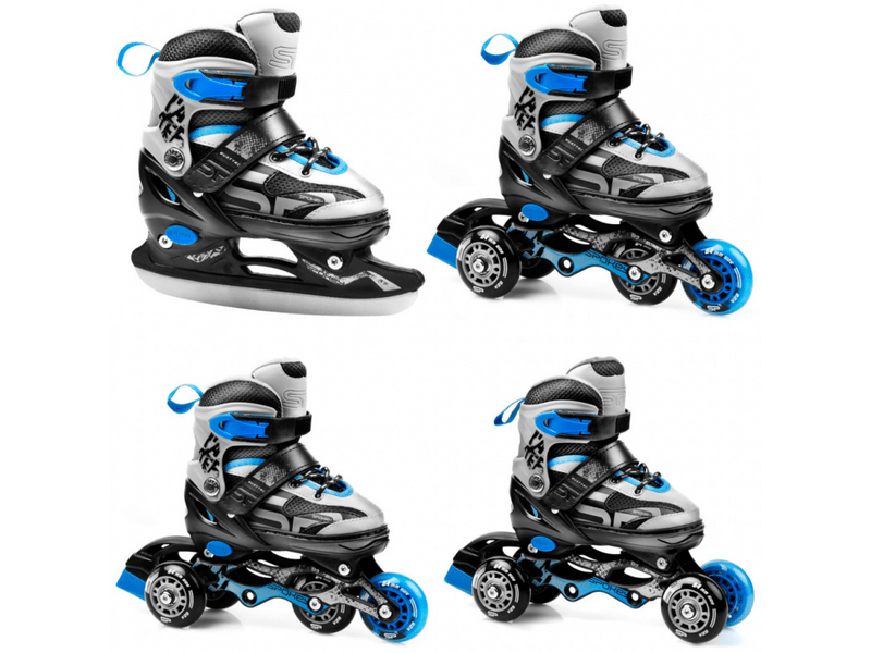 Spokey Quattro 4in1 állítható korcsolya, kék, 34-37