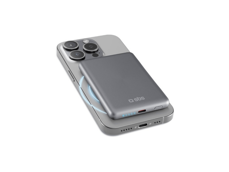 SBS TEBB5000MAGSLIM PowerBank, MagSafe, 5000mAh, siva