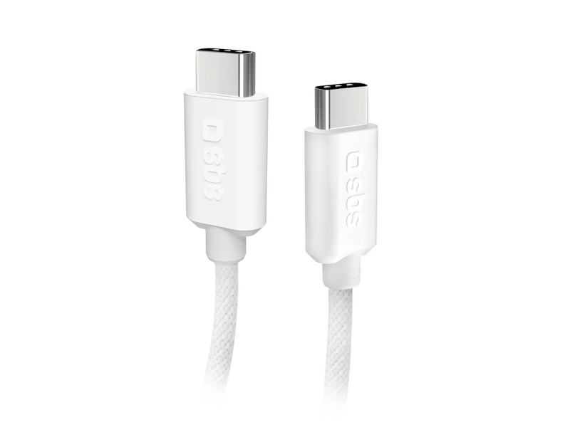 SBS USB-C - USB-C kabel, 1,5 m, bijeli (TECABLETISSUETCCG)