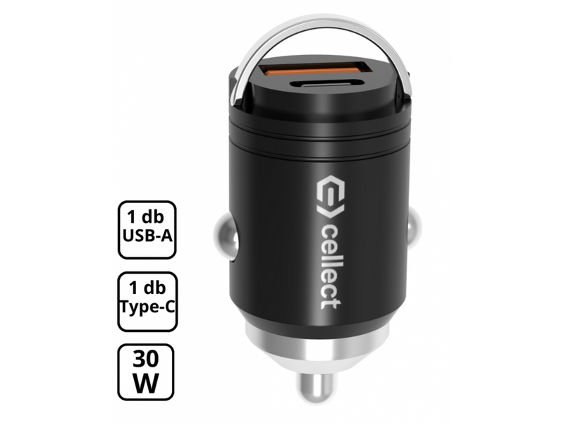 Cellect Mini autós töltő, 30W (MPCB-PD30WM-BK)