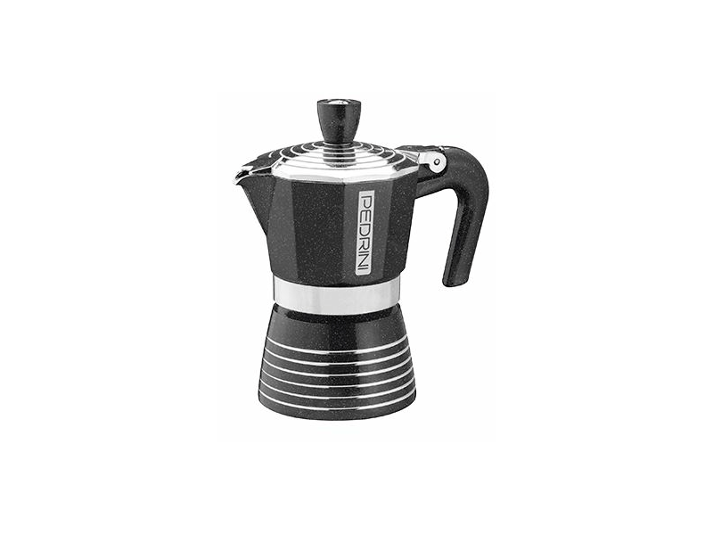 Pedrini 02CF128 Kotyogós kávéfőző, 3 csészés, fekete
