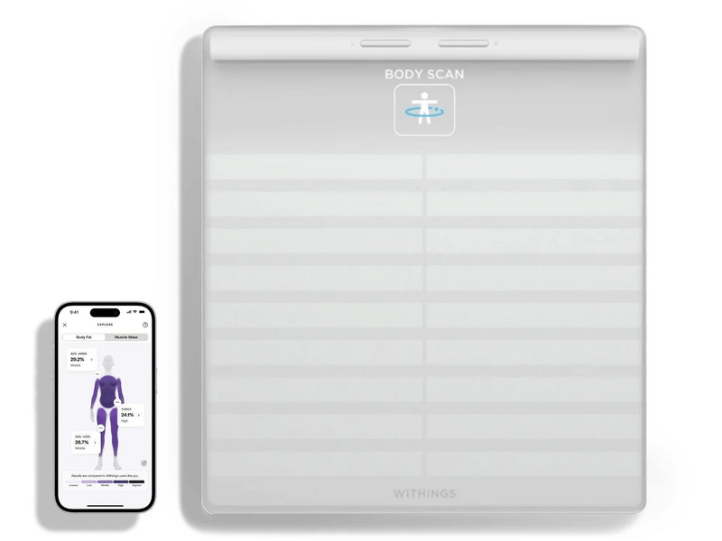 Withings BodyScan Okos egészségügyi állomás és mérleg, fehér