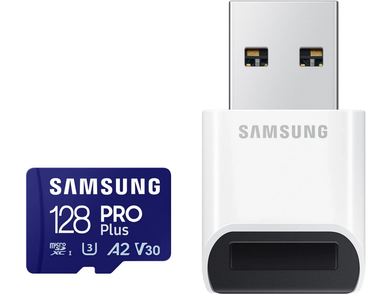 Samsung MB-MD128KB PRO Plus + Kártyaolvasó, microSDXC, 128GB