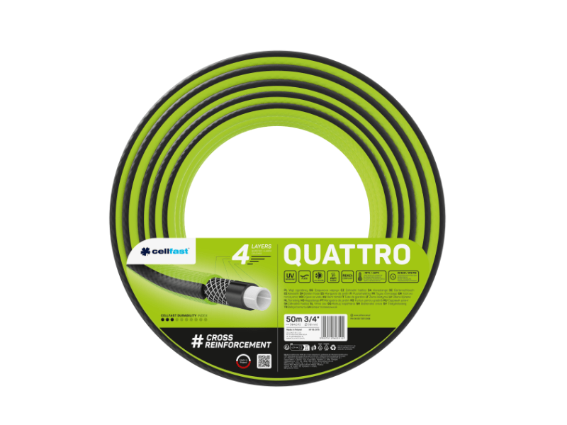 Cellfast Quattro 4 rétegű locsolótömlő 3/4