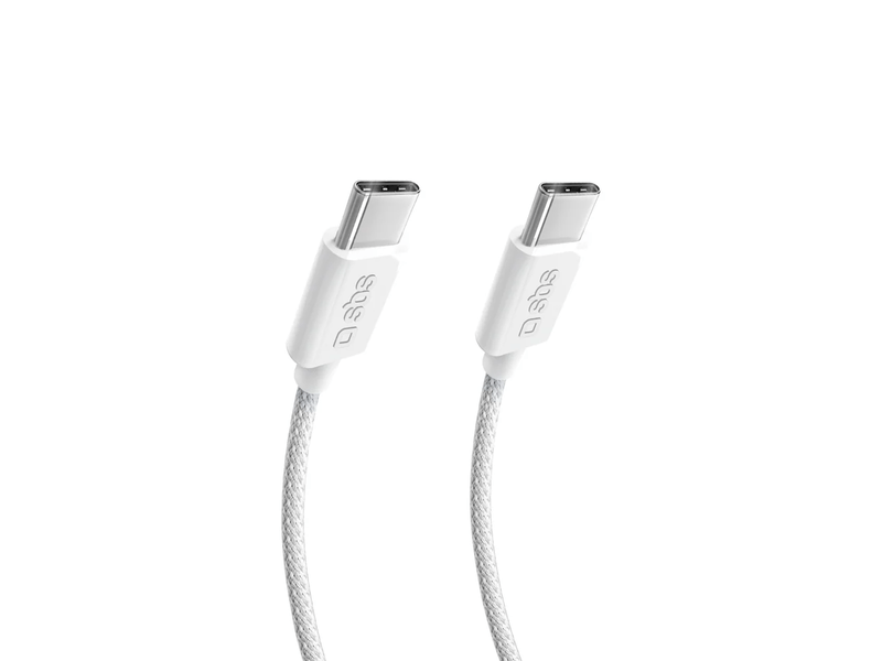 SBS Fonott kábel USB-C 4.0 2m 240W fehér