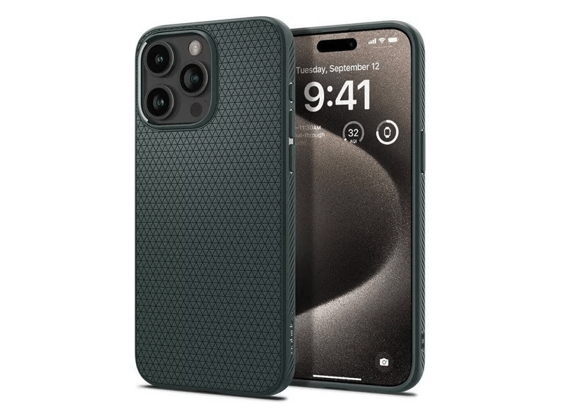 Spigen ACS07990 iPhone 16 Pro Max Szilikon tok, zöld