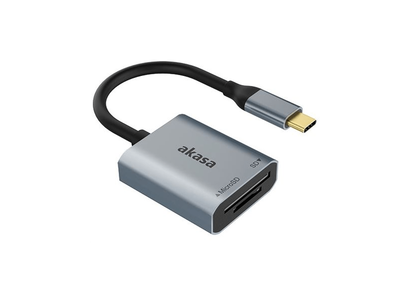 Akasa AK-CR-10BK USB 3.2 Type-C 2 portos kártyaolvasó
