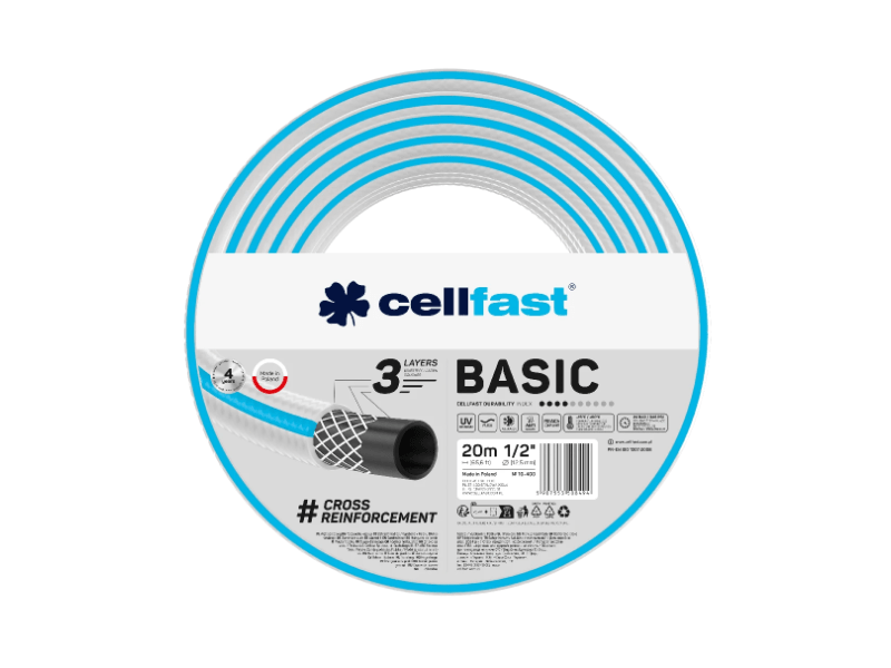 Cellfast Basic 3 rétegű locsolótömlő 1/2