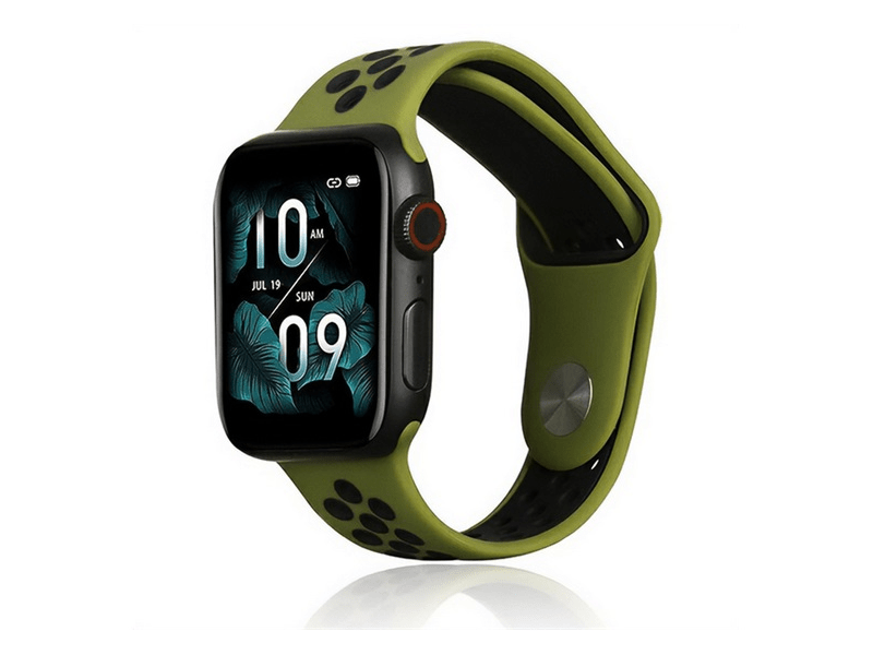 Gigapack Apple Watch Series Okosóra pótszíj, szilikon, sötétzöld/fekete (GP-141149)