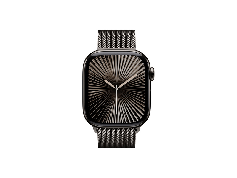 Apple Watch Series 10 GPS + Cellular, 42 mm-es palaszürke titántok, palaszürke milánói szíj (MX053QH/A)