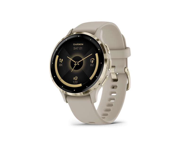 Garmin Venu 3S francia szürke-krémarany, szilikon szíjjal (010-02785-02)