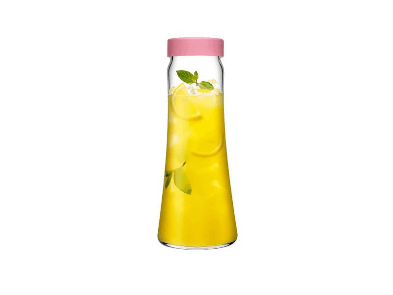 Pasabahce staklena karafa s ružičastim poklopcem, 1L (43234R)