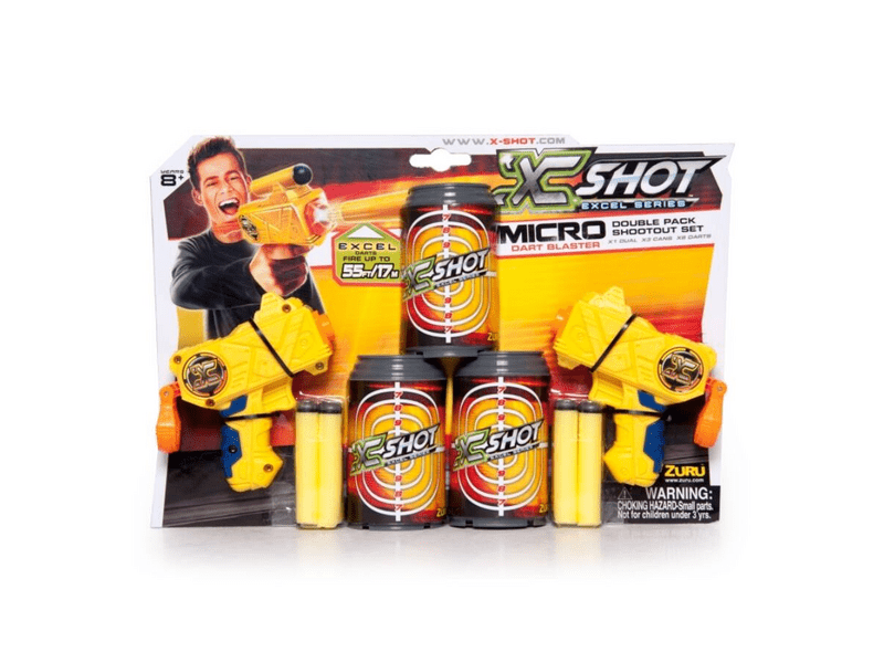 X-Shot Excel Micro mini szivacslövő játékpisztoly, 2 db, 3 db célpont doboz (8XSH 3621)