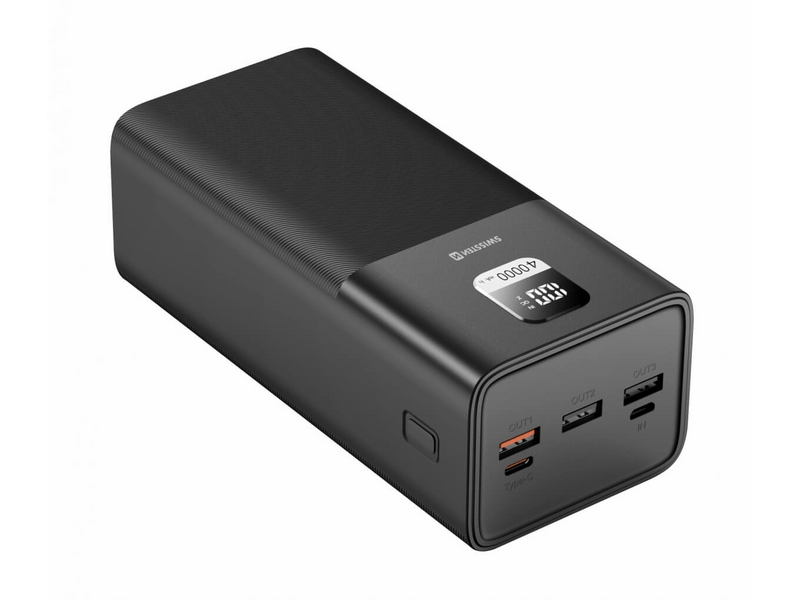 Swissten Power Line power bank, 40000 mAh, 100W PD laptopokhoz