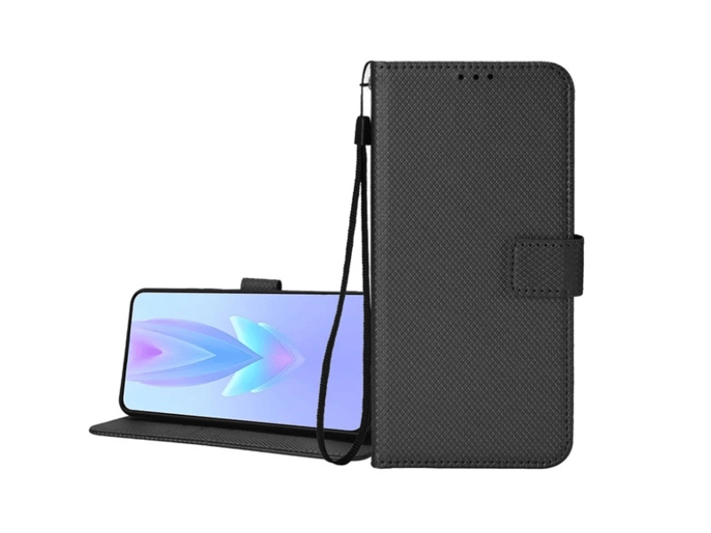 Gigapack Tecno Spark 20 Pro Bőr hatású flip tok, fekete (GP-157921)