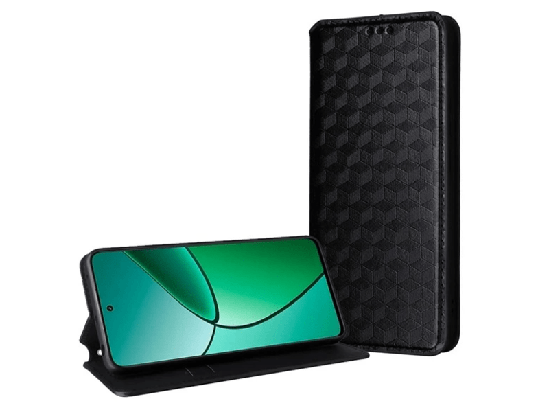 Gigapack ZTE Blade A72s 4G Bőr hatású flip tok, fekete (GP-155907)