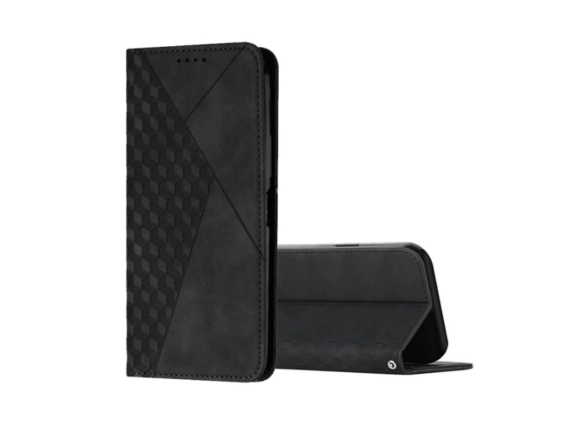 Gigapack Realme 12x Bőr hatású flip tok, fekete (GP-158300)