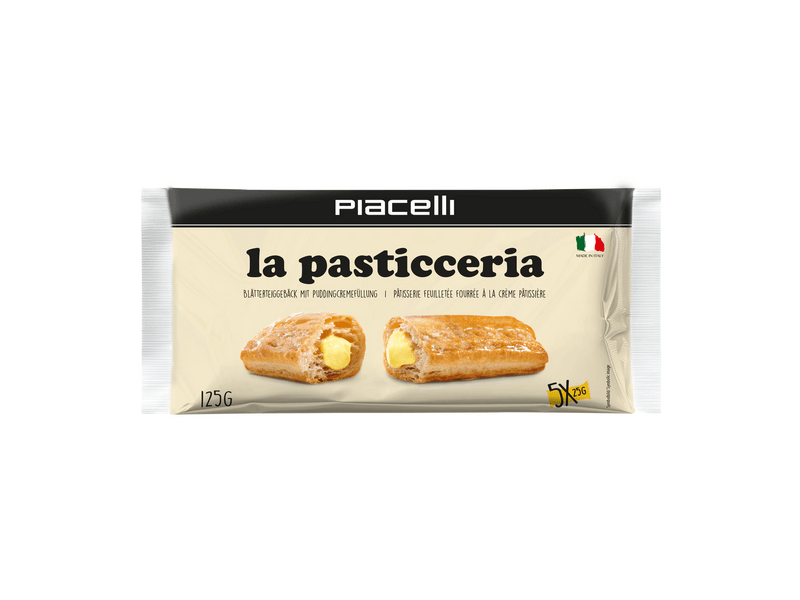 Piacelli La Pasticceria Leveles tésztatekercs pudingkrémes töltelékkel, 125 g