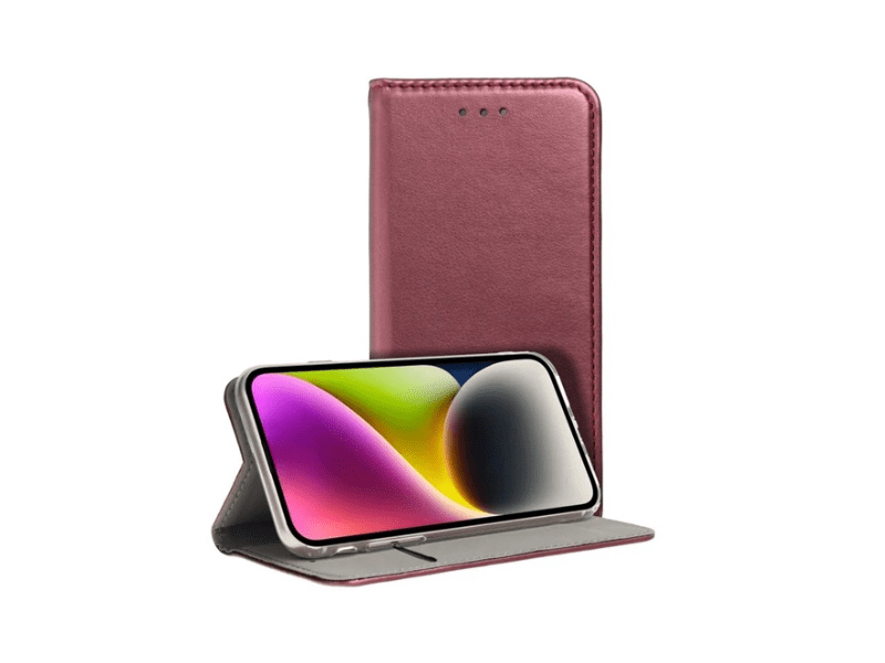 Gigapack Oppo Reno 12 5G Bőr hatású telefon tok, burgundi (GP-160714)