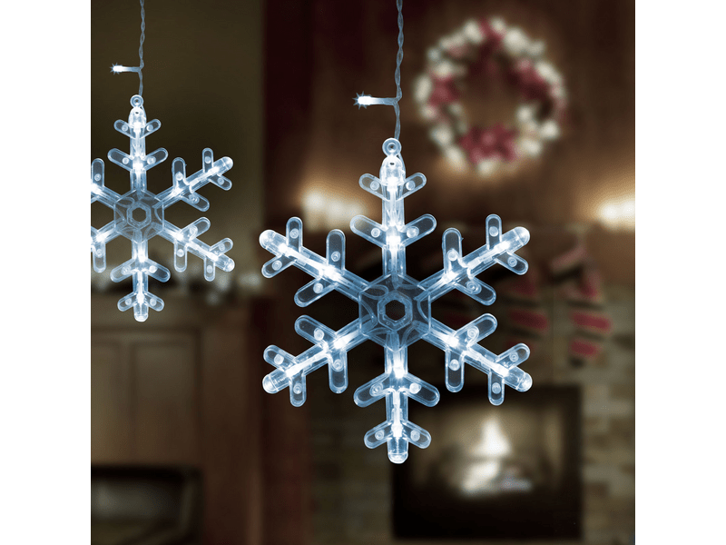 Family LED-es fényfüggöny - hópehely (58916)