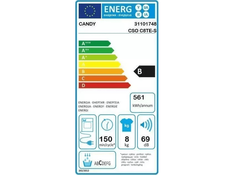 Candy CSOE C8TE-S Kondenzációs szárítógép