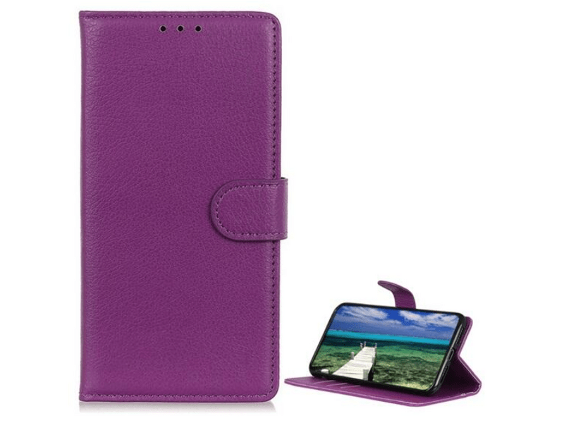 Gigapack Sony Xperia 10 VI 5G Bőr hatású flip tok, lila (GP-157939)