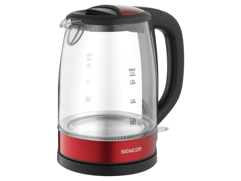 Sencor SWK 7401RD Vízforraló 1,7 L, üveg/piros