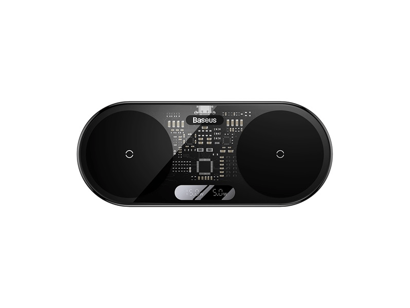 Baseus Digital LED Display 2-in-1 vezeték nélküli töltő 20W (WXSX010101)
