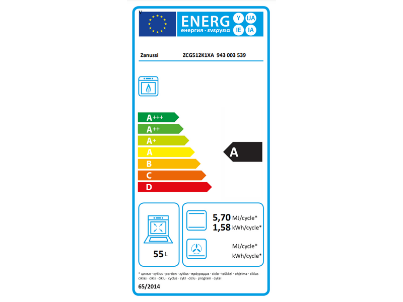 Zanussi ZCG512K1XA Gáztűzhely, 4 égős