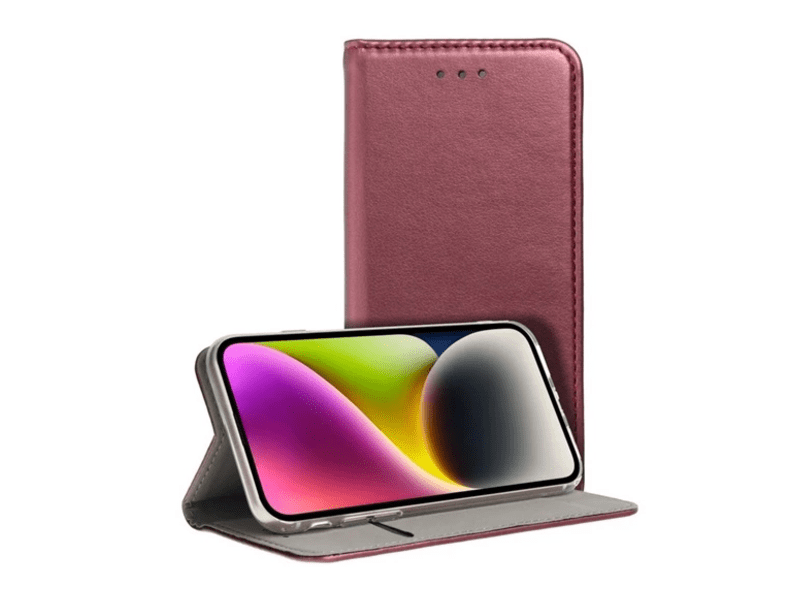 Gigapack Samsung Galaxy A35 Bőr hatású flip tok, burgundi (GP-156039)