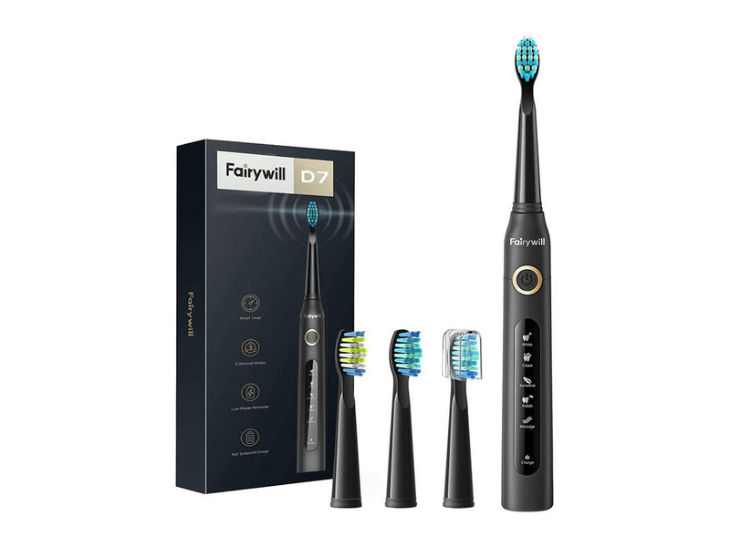 FairyWill FW-507 Szónikus fogkefe, Fekete