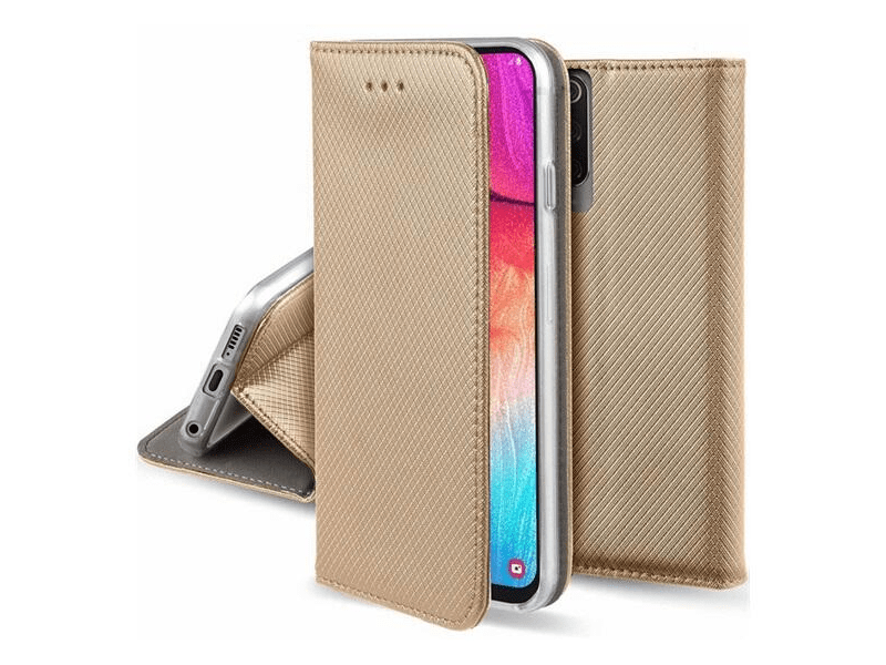 Gigapack Infinix Hot 40i bőr hatású flip tok, arany (GP-159747)