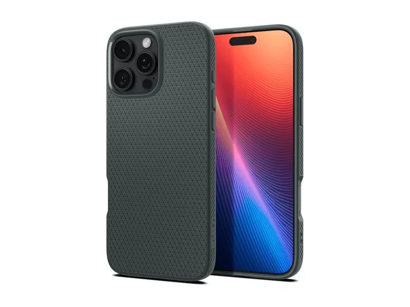 Spigen ACS08119 iPhone 16 Pro Szilikon tok, sötétzöld