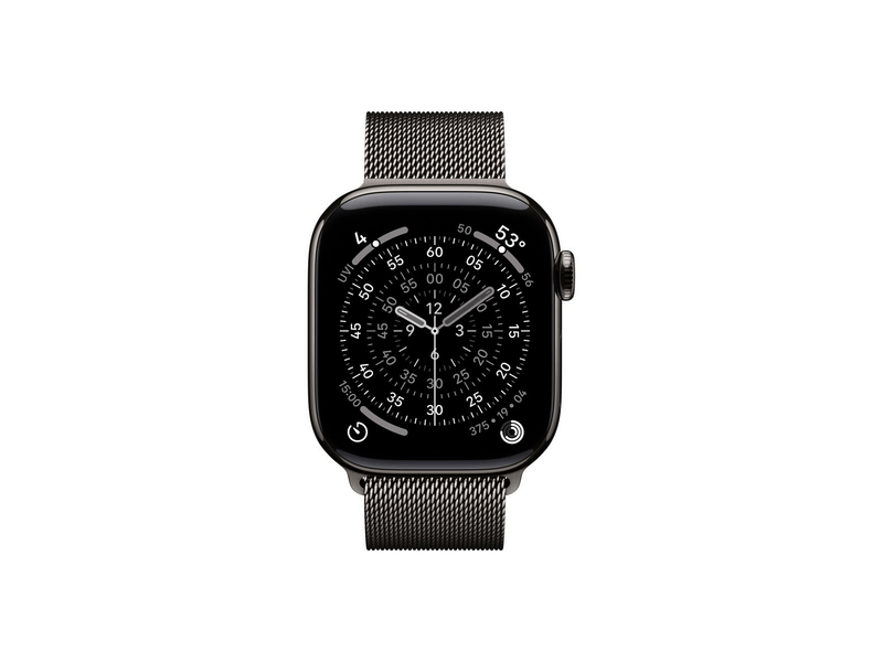 Apple Watch Series 11 GPS + Cellular, 42 mm-es palaszürke titántok, natúr milánói szíj (MF8U4MP/A)