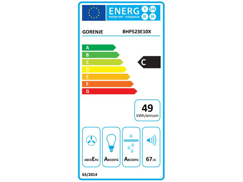 Gorenje BHP523E10X Beépíthető teleszkópos páraelszívó