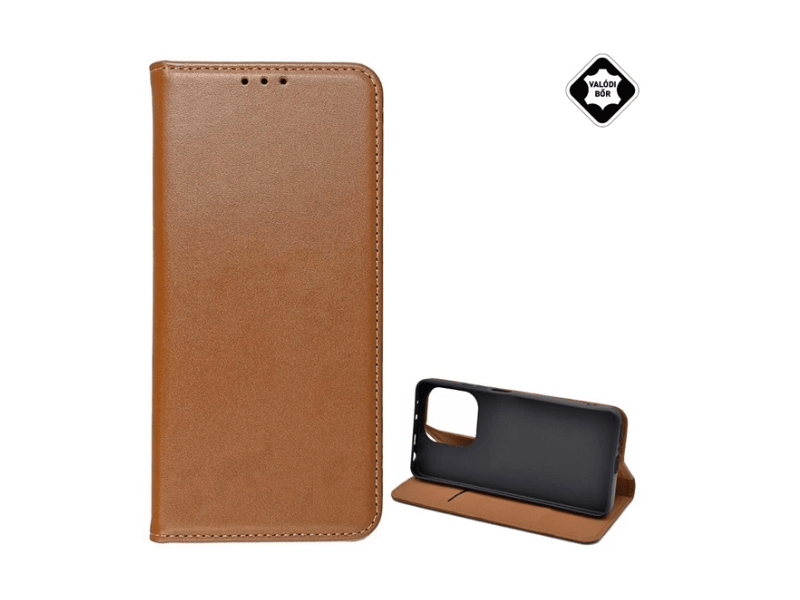 Gigapack Xiaomi Redmi Note 13 4G Bőr flip tok, barna (GP-154008)