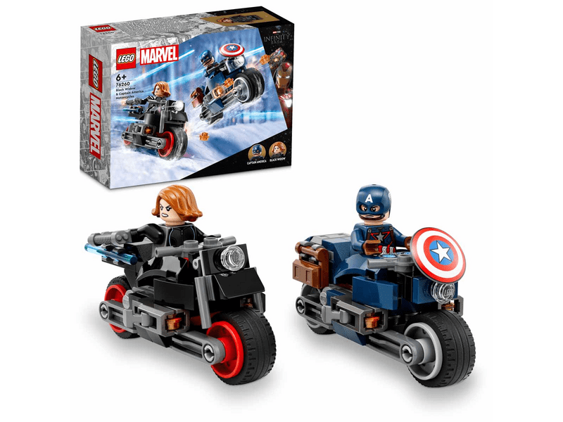LEGO® Marvel Super Heroes Fekete Özvegy és Amerika Kapitány motorkerékpárok (76260)