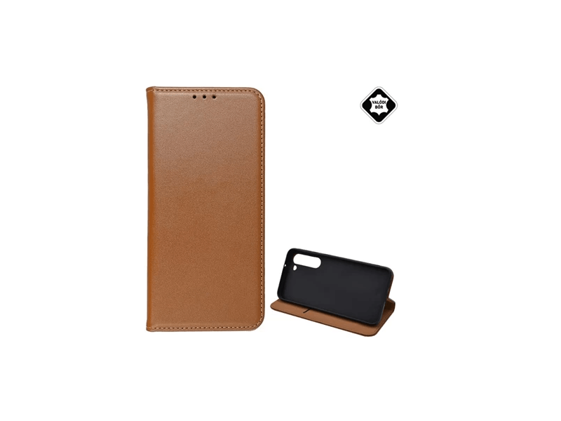 Gigapack Samsung S23 Plus Bőr flip tok, barna (GP-139665)