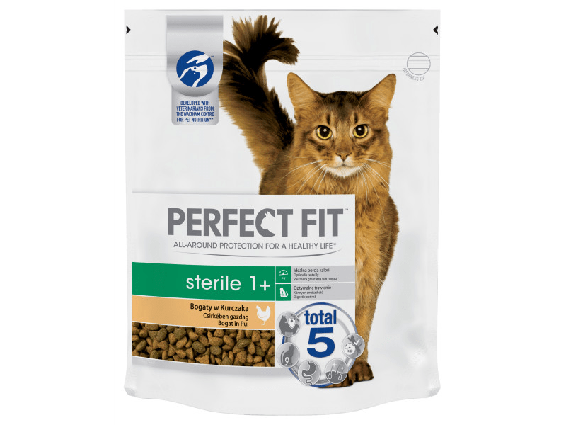 PERFECT FIT Sterile száraztáp csirkehússal felnőtt macskák számára, 750 g (401438)