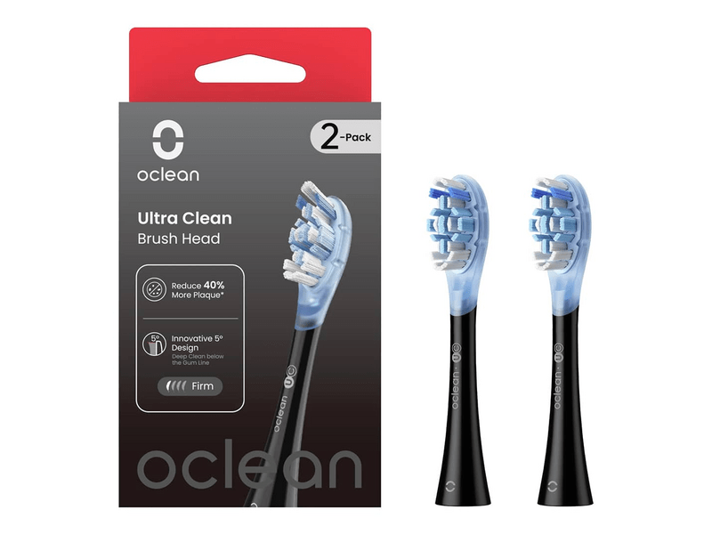 Oclean Ultra clean glava četkice za zube, crna, 2 komada