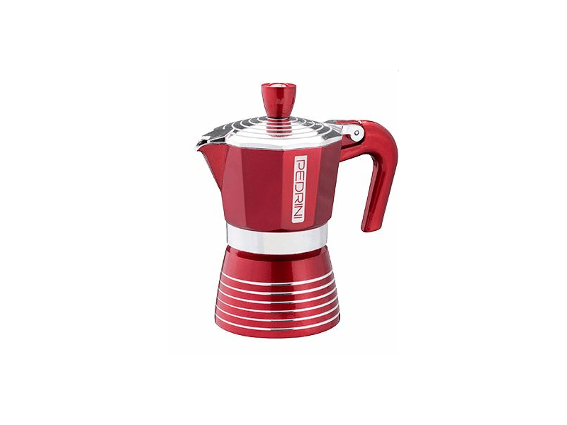 Pedrini 02CF116 Kotyogós kávéfőző, 6 csészés, piros