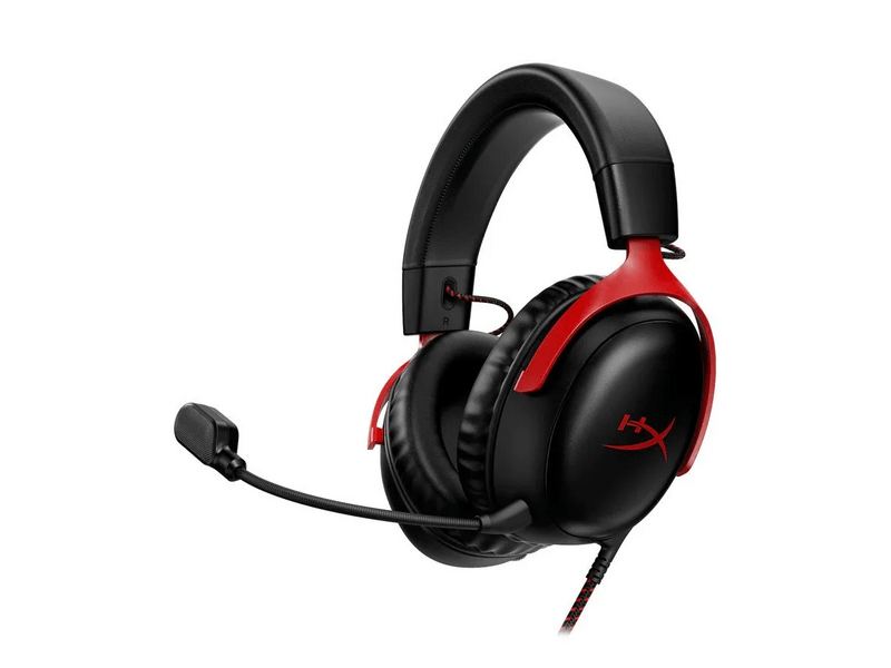 HyperX Cloud III Gamer headset, Fekete/piros (727A9AA)