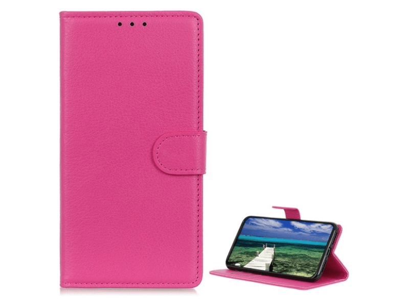 Gigapack Google Pixel 8a 5G Bőr hatású flip tok, magenta (GP-157277)