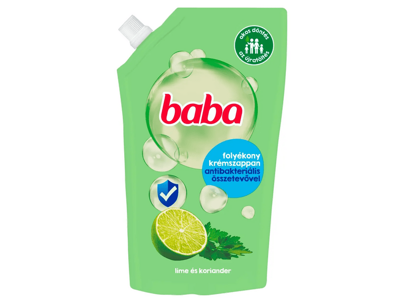 Baba folyékony szappan utántöltő, antibakteriális, lime, 500 ml