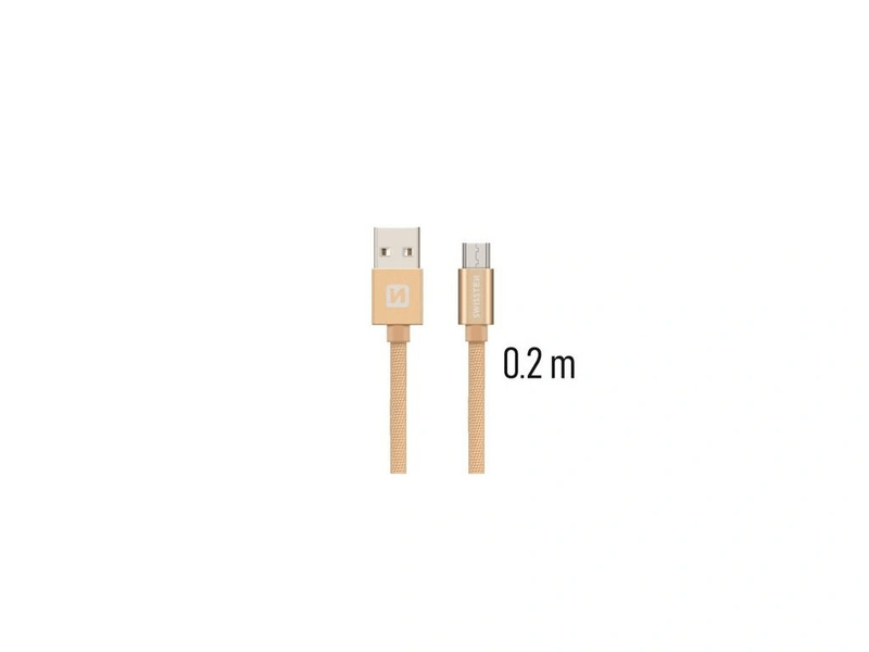 Swissten USB-A/micro USB Kábel 0,2m, arany (71522104)