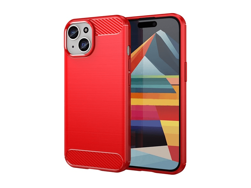 Gigapack Apple iPhone 15 Szilikon telefonvédő tok, piros (GP-144937)