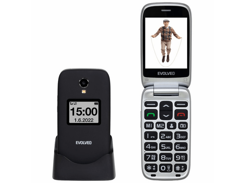 Evolveo EasyPhone FS EP771 BK Nyomógombos mobiltelefon, fekete