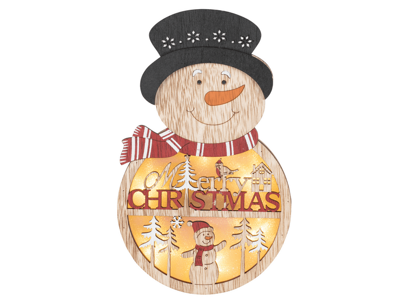 Fa ablak-ajtódísz, hóember (8KLW 21 S)