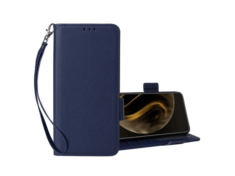 Gigapack Oppo Reno 12 5G Bőr hatású flip tok, sötétkék (GP-159712)