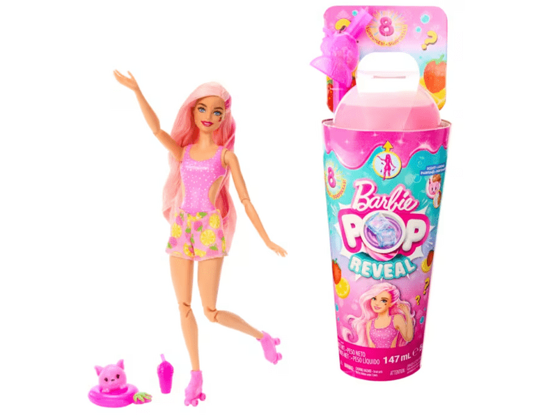Barbie: Slime Reveal meglepetés baba, eperálom (HNW41)